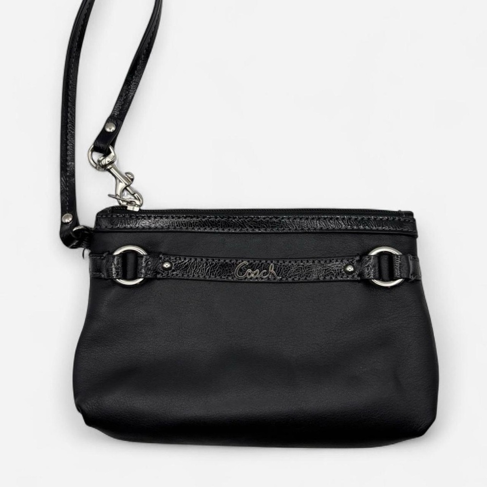 Coach Gallery Leather Black Wristlet